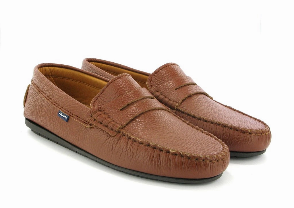 Atlanta Tan Luggage Cuoio Leather Mocassin Penny Loafer.