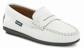 Atlanta White Leather Mocassin Penny Loafer