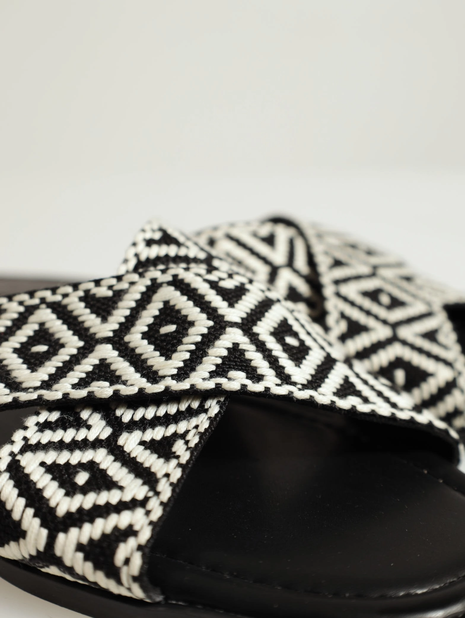 Aztec Print Cross Strap Mule Sandal