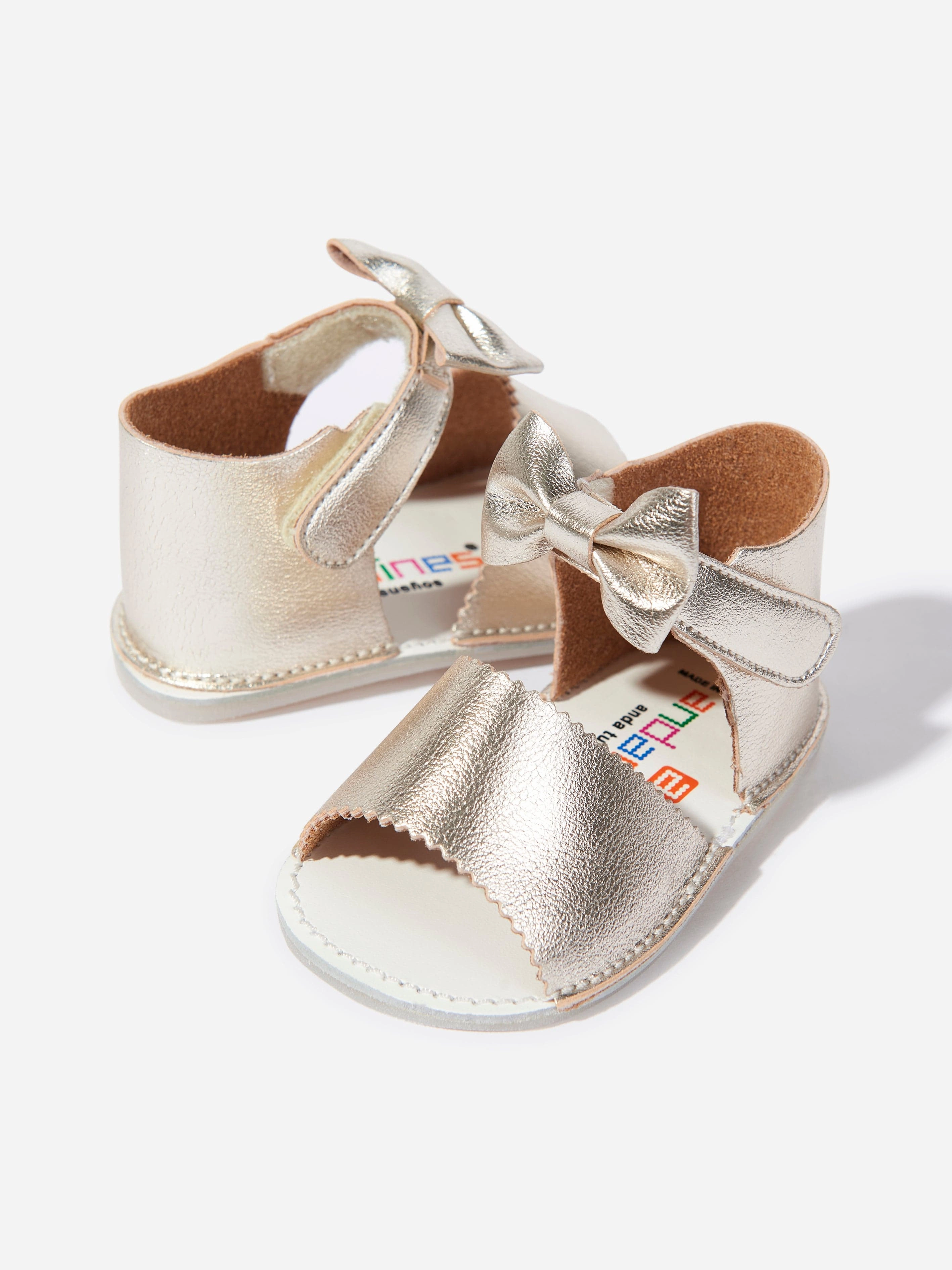 Baby Girls Bow Sandals in Gold