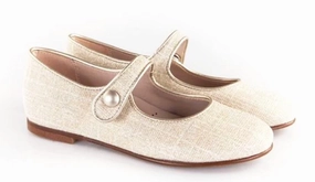 Beberlis Galassia Verona Pearl Platino Cream Gold Textured Mary Jane