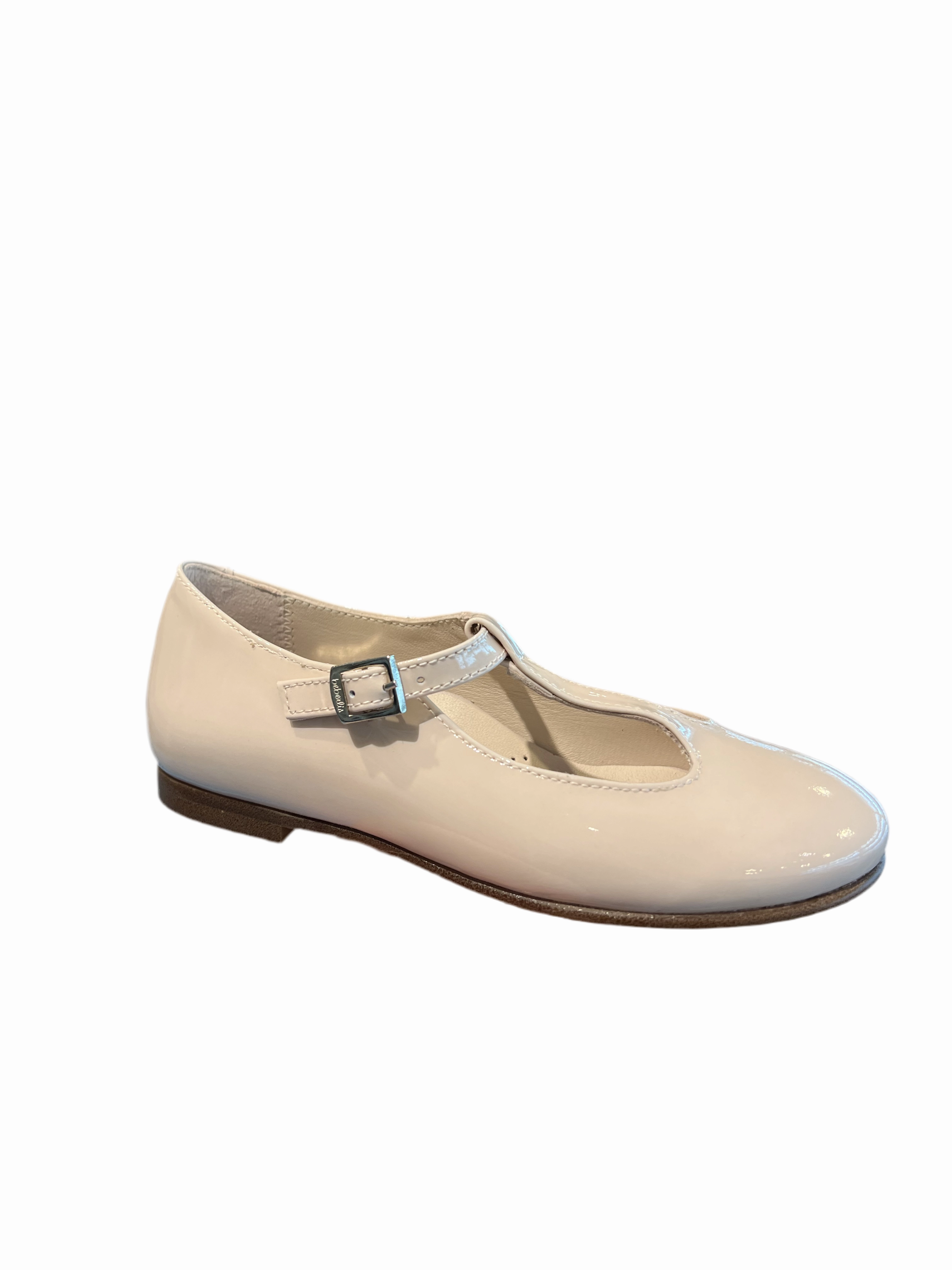 Beberlis Girls Maquilliaje Pink Patent Leather T-Strap