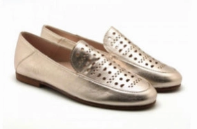Beberlis Girls Metallic Rame Leather Designed Flats