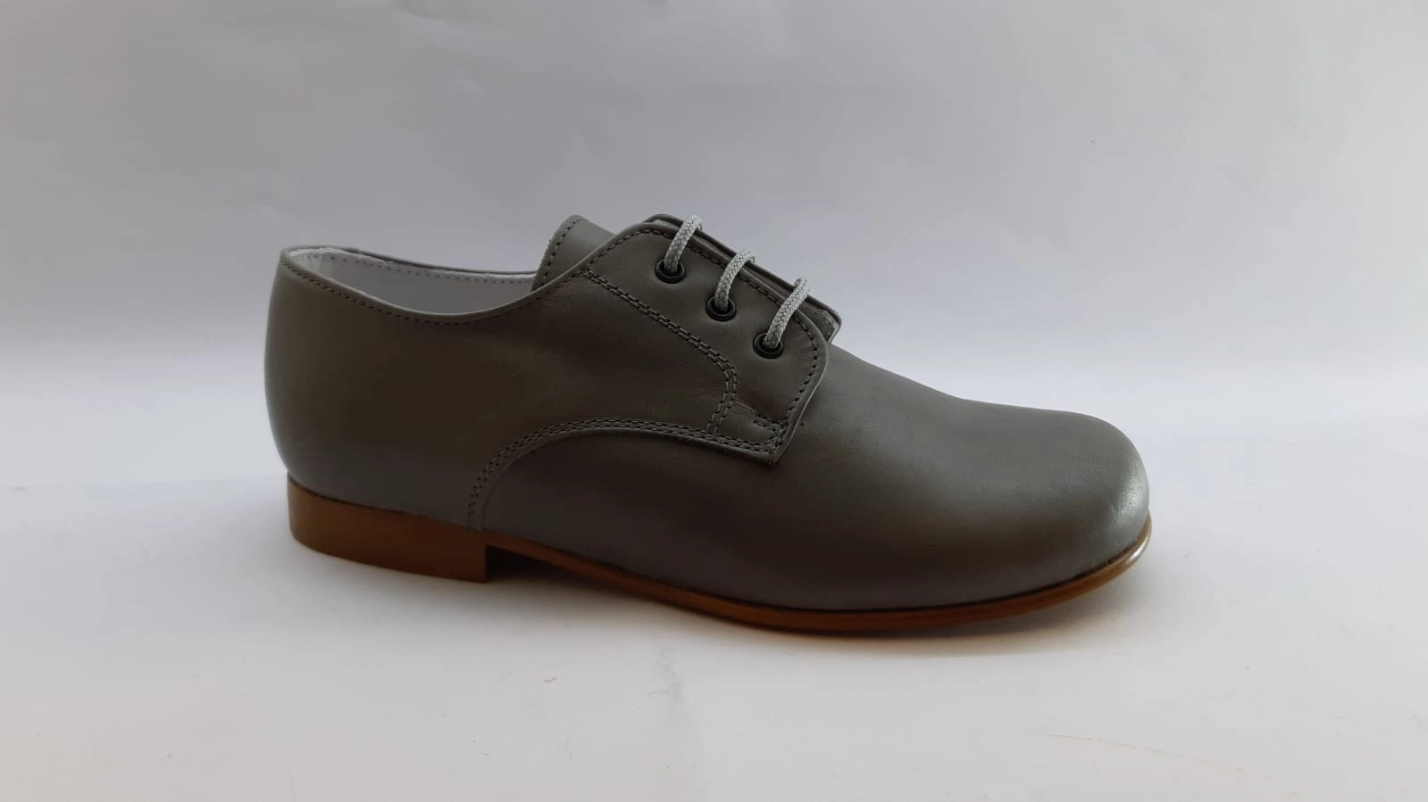 Beberlis Grey Leather  Oxford Dress Shoes