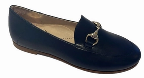 Beberlis Navy Leather Buckle Slip On Loafers