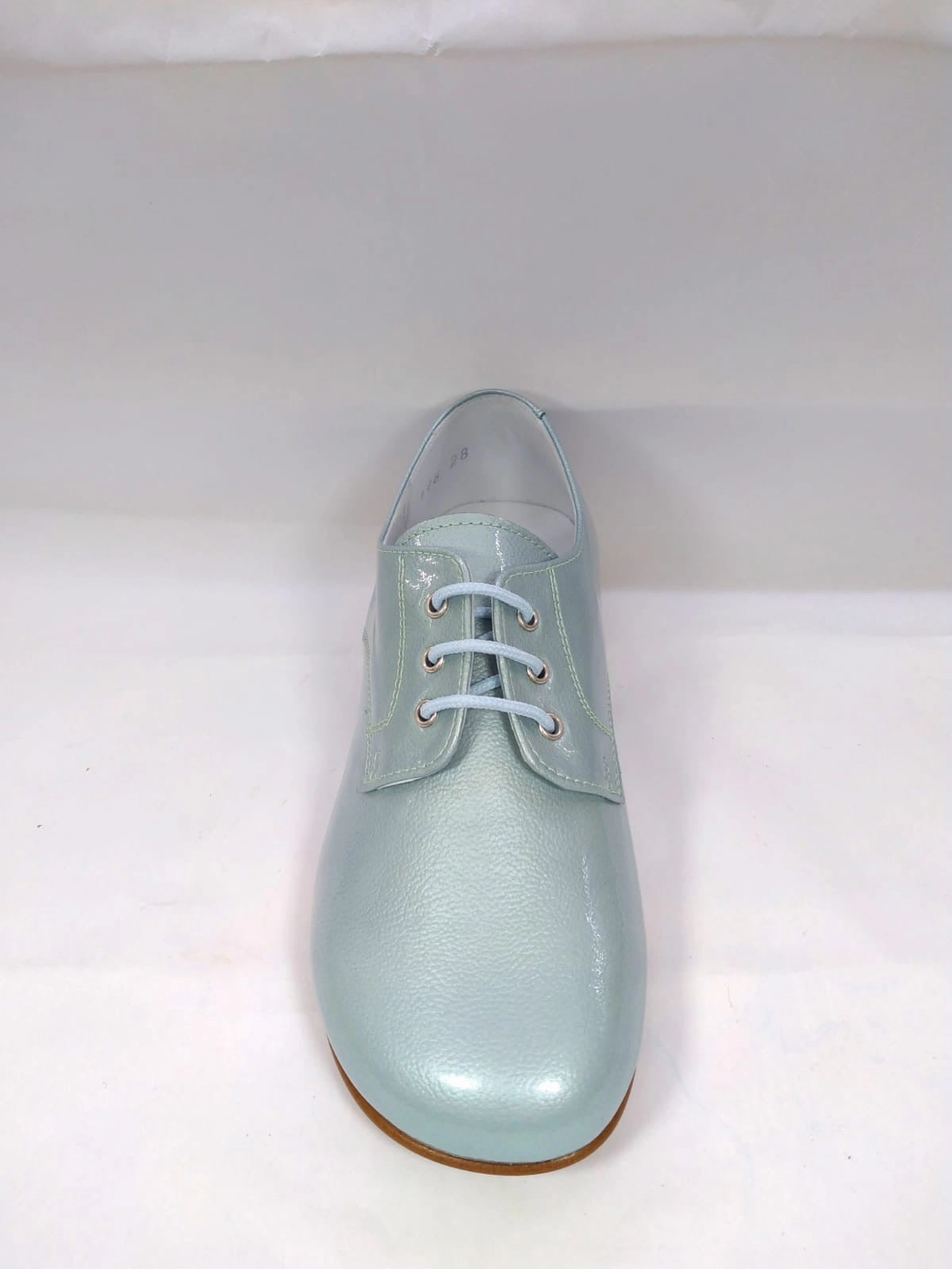 Beberlis Patent Fanny Celeste Pale Blue Oxford Dress Shoes