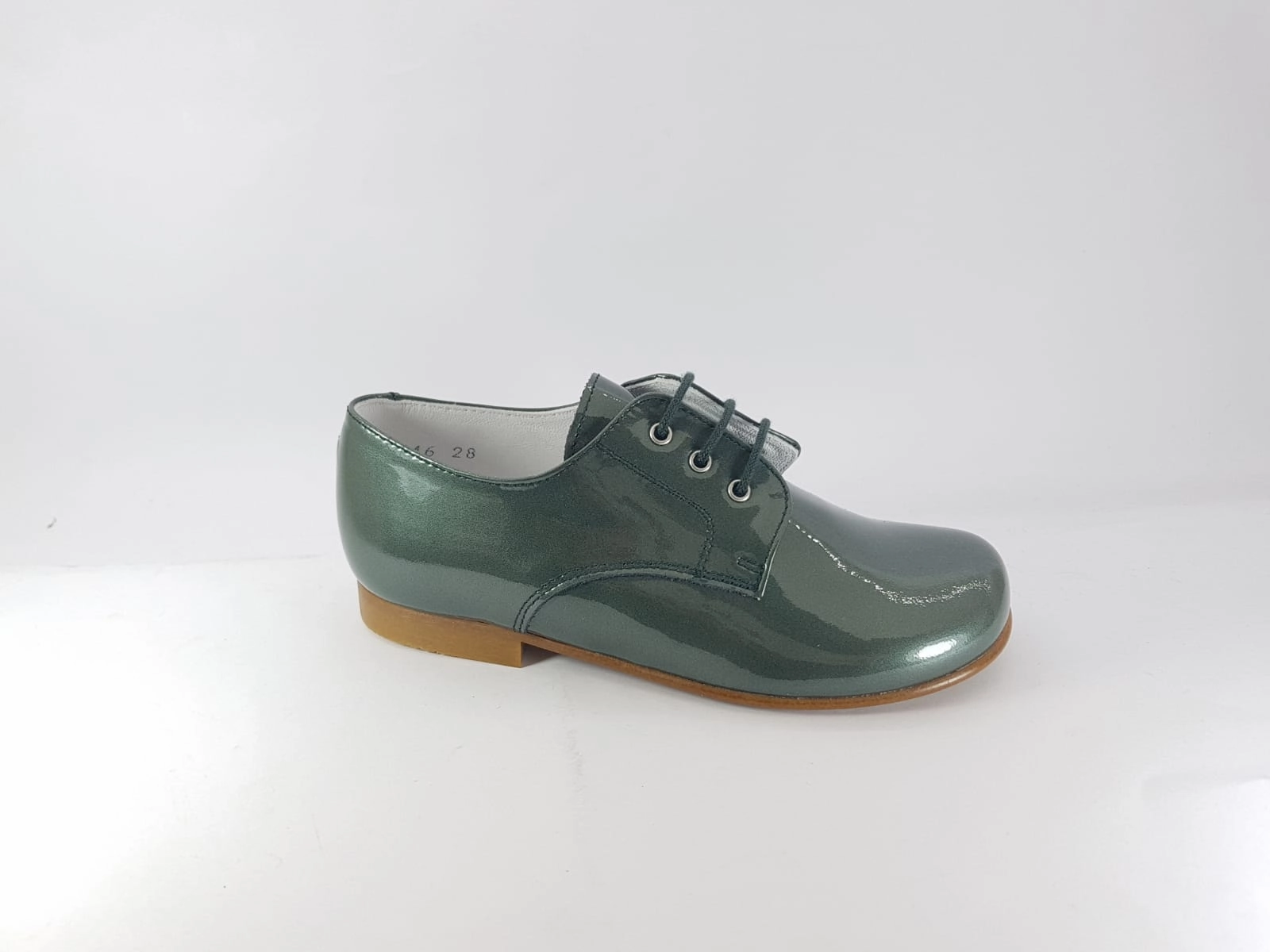 Beberlis Patent Kaki Oxford Dress Shoes