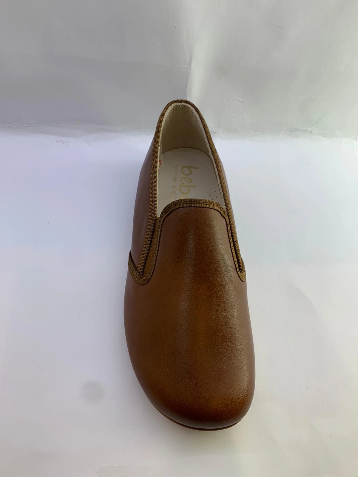 Beberlis Roble Tan Leather Slip On Smoking Shoe