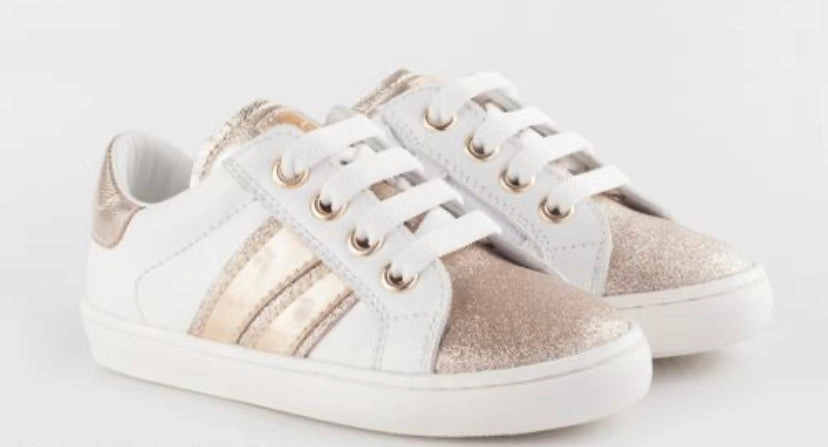 Beberlis Savio Adige White Champagne Girls Sneakers