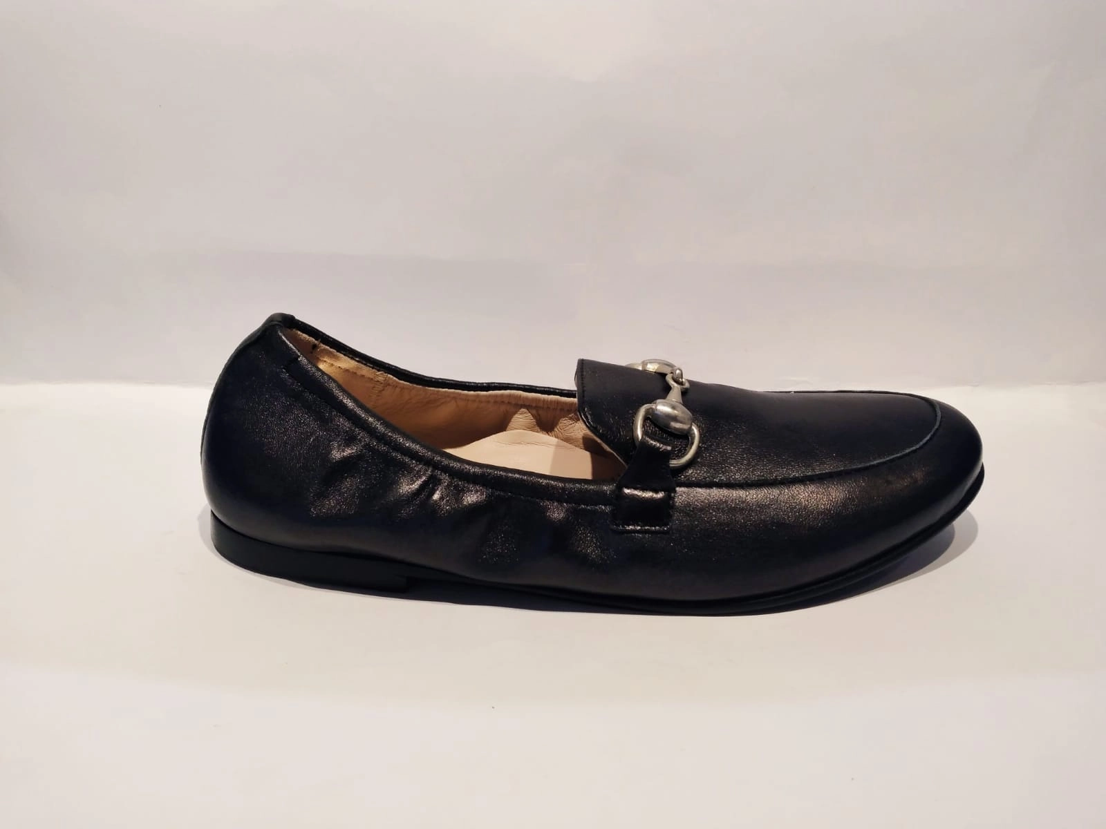 Beberlis Siria Black Leather Buckle Slip On Loafers