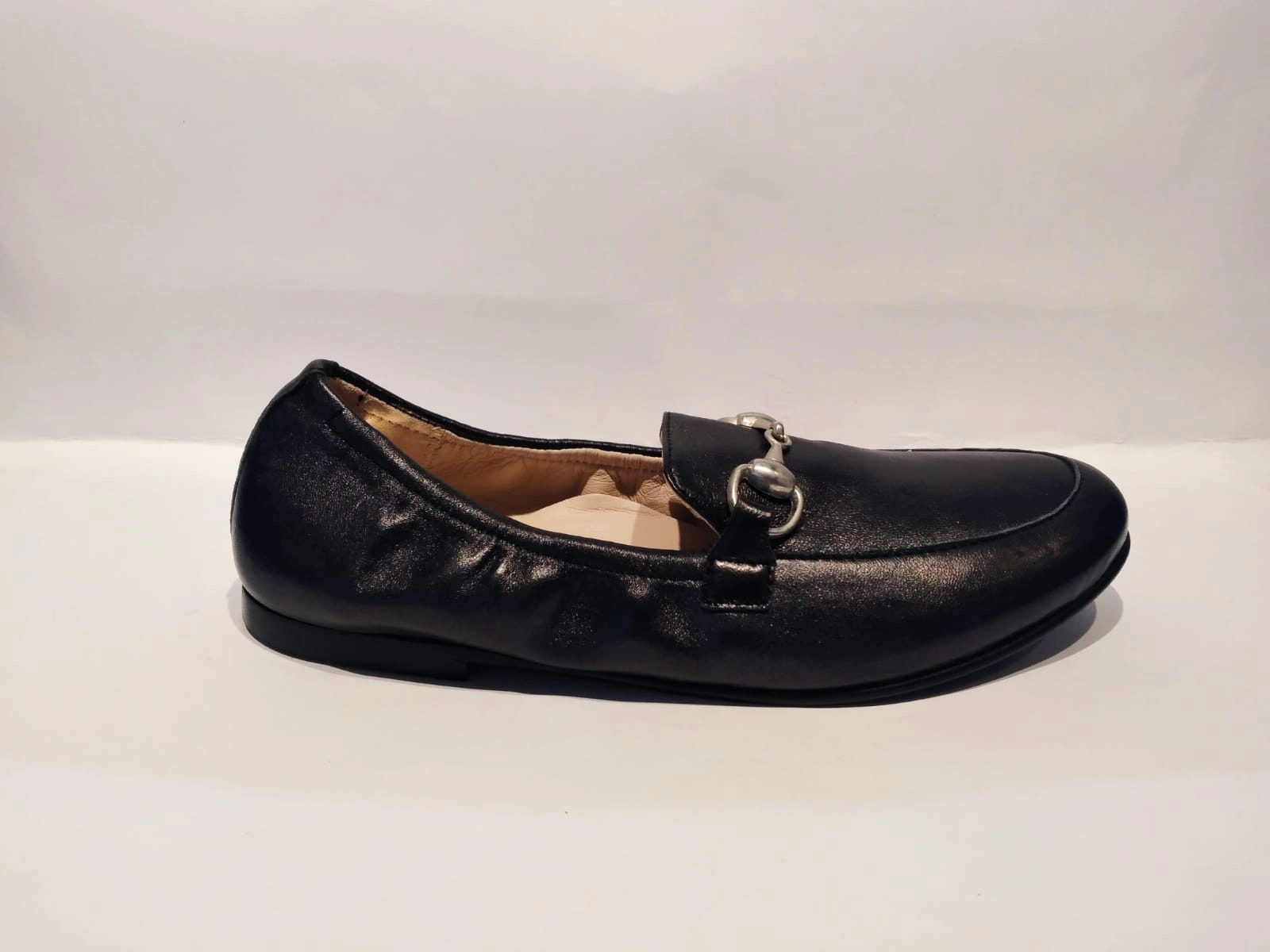 Beberlis Siria Black Leather Buckle Slip On Loafers