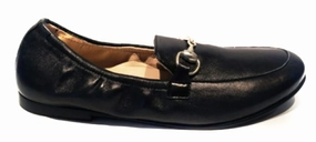 Beberlis Siria Black Leather Buckle Slip On Loafers