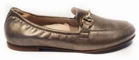 Beberlis Siria Taupe Leather Buckle Slip On Loafers