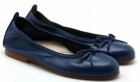 Beberlis Womans Leather Mestizo Indico Blue Elastic Back Flats