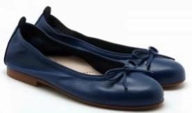 Beberlis Womans Leather Mestizo Indico Blue Elastic Back Flats