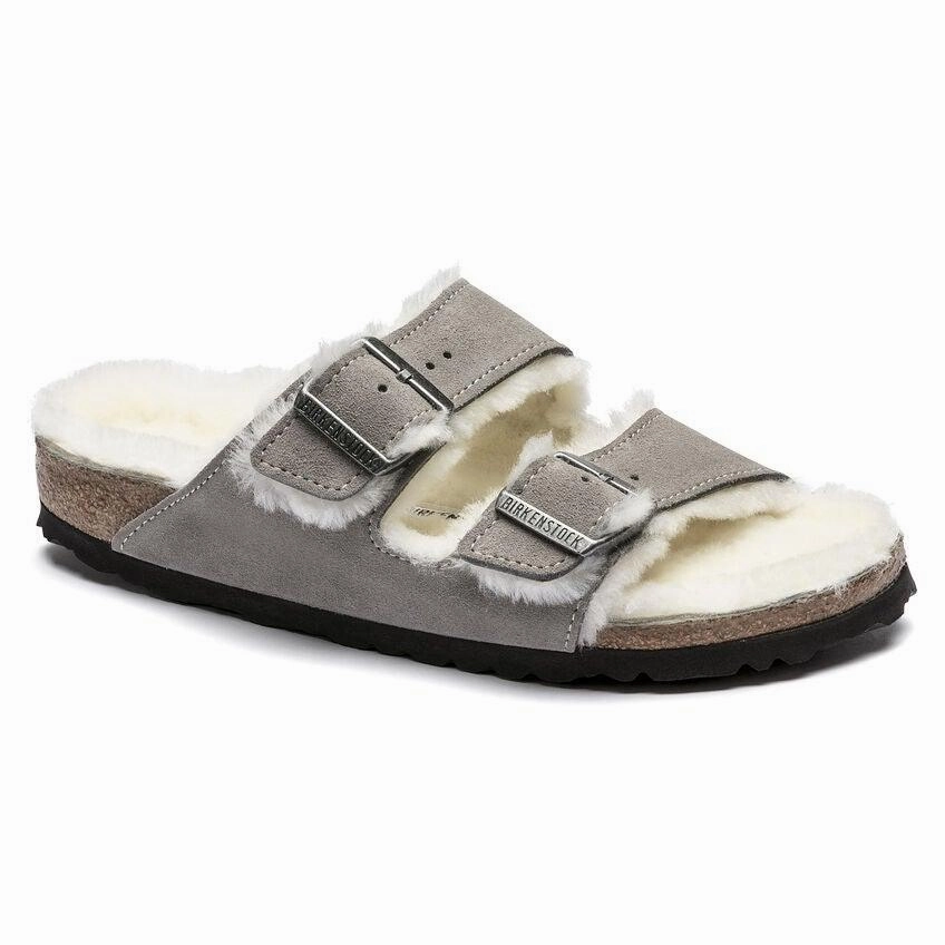 Birkenstock Arizona Shearling - Stone Suede
