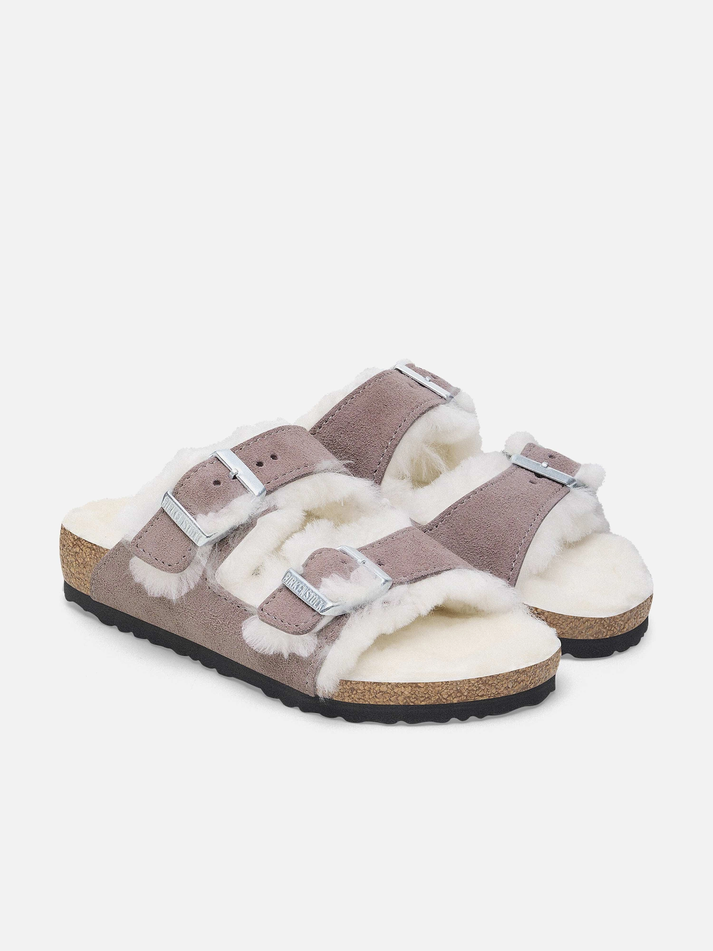 BIRKENSTOCK Girls Arizona Shearling Sandals in Purple