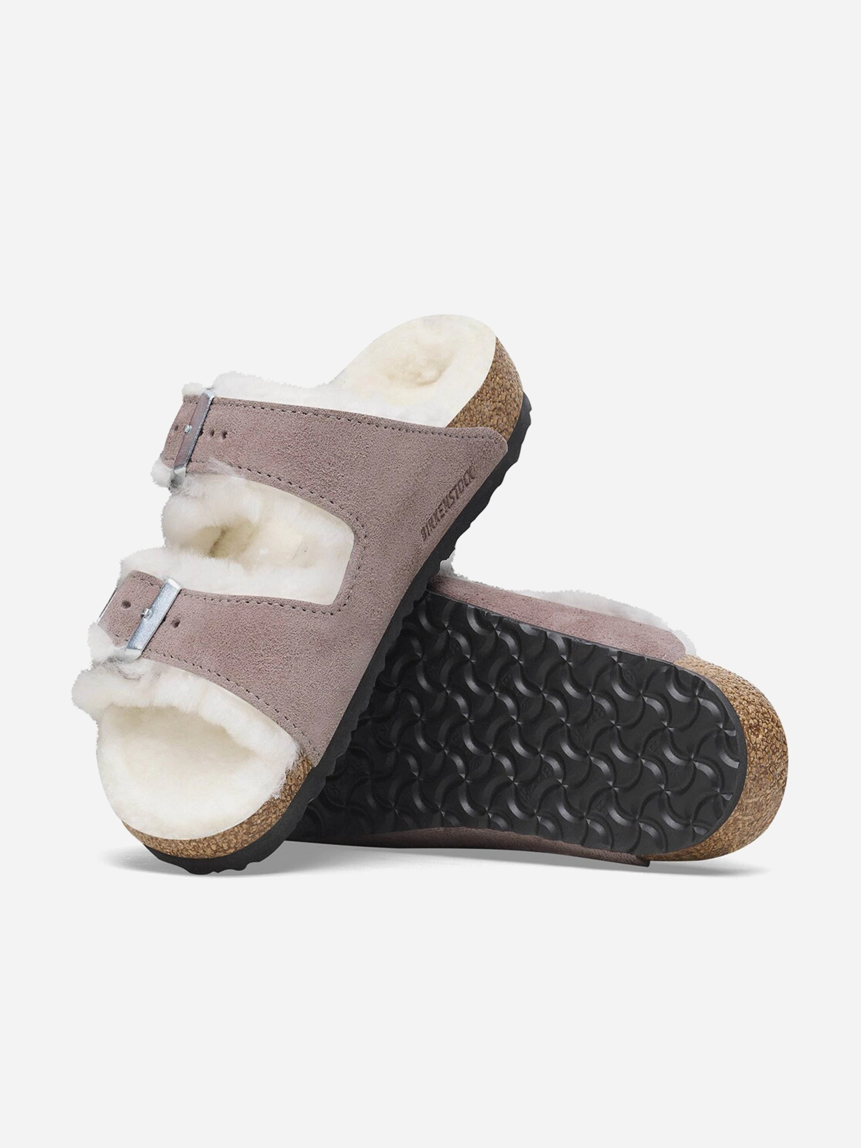 BIRKENSTOCK Girls Arizona Shearling Sandals in Purple