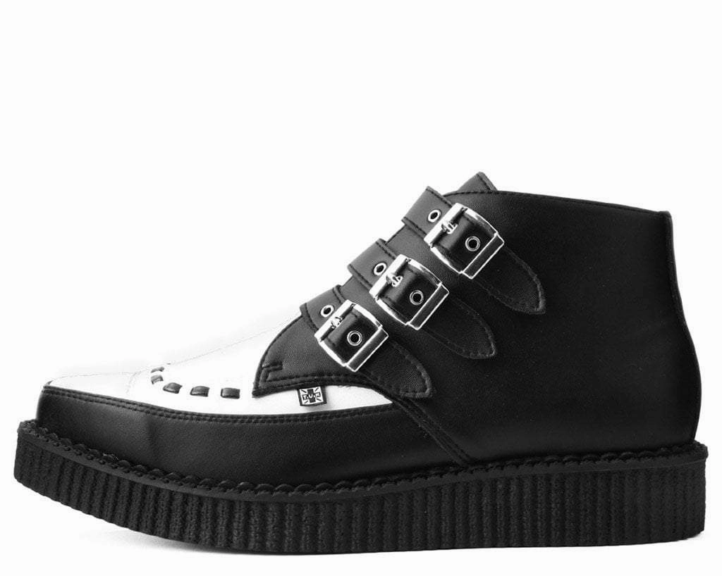 Black & White TUKskin 3-Buckle Pointed Creeper Boot