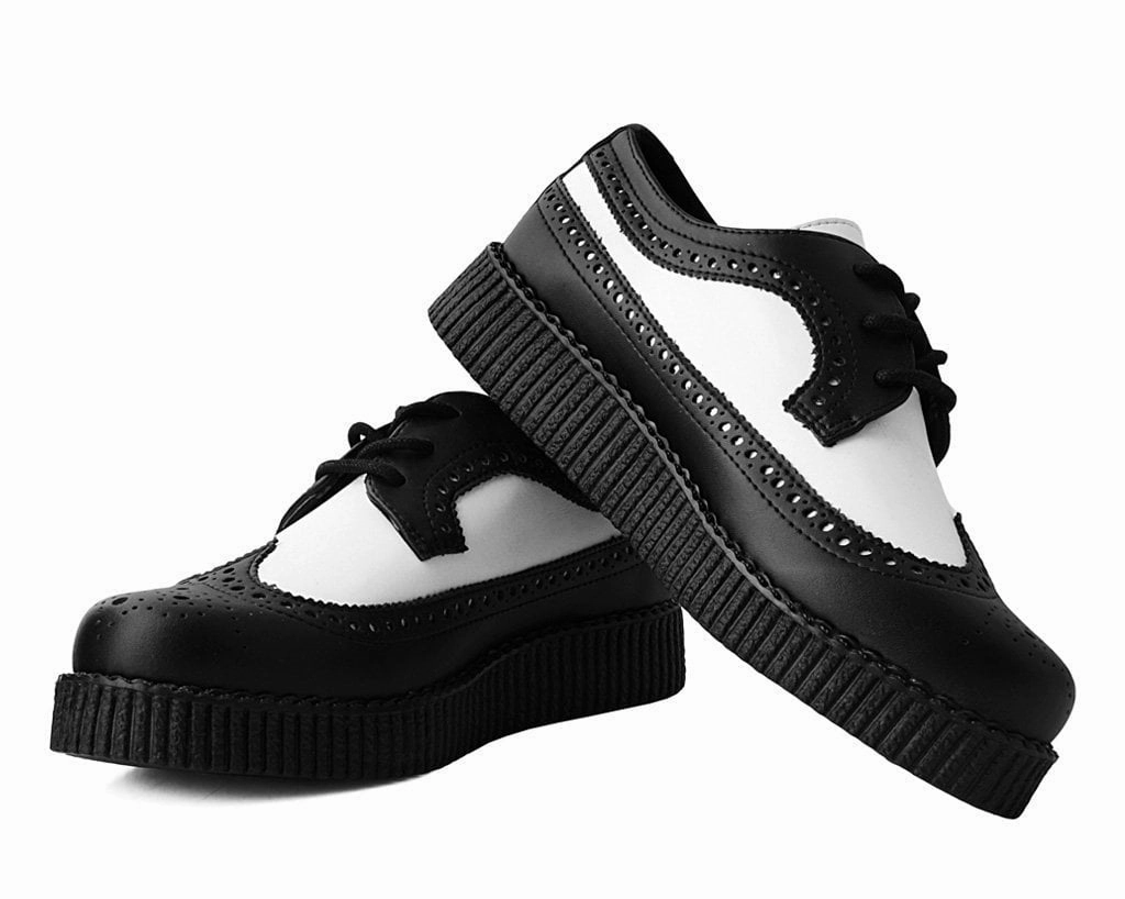 Black & White Wingtip TUKskin Viva Low Creeper