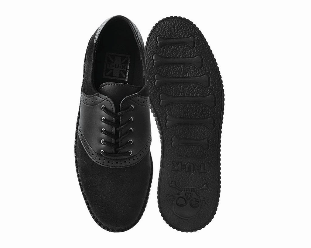 Black Faux Suede & TUKskin Saddle Oxford