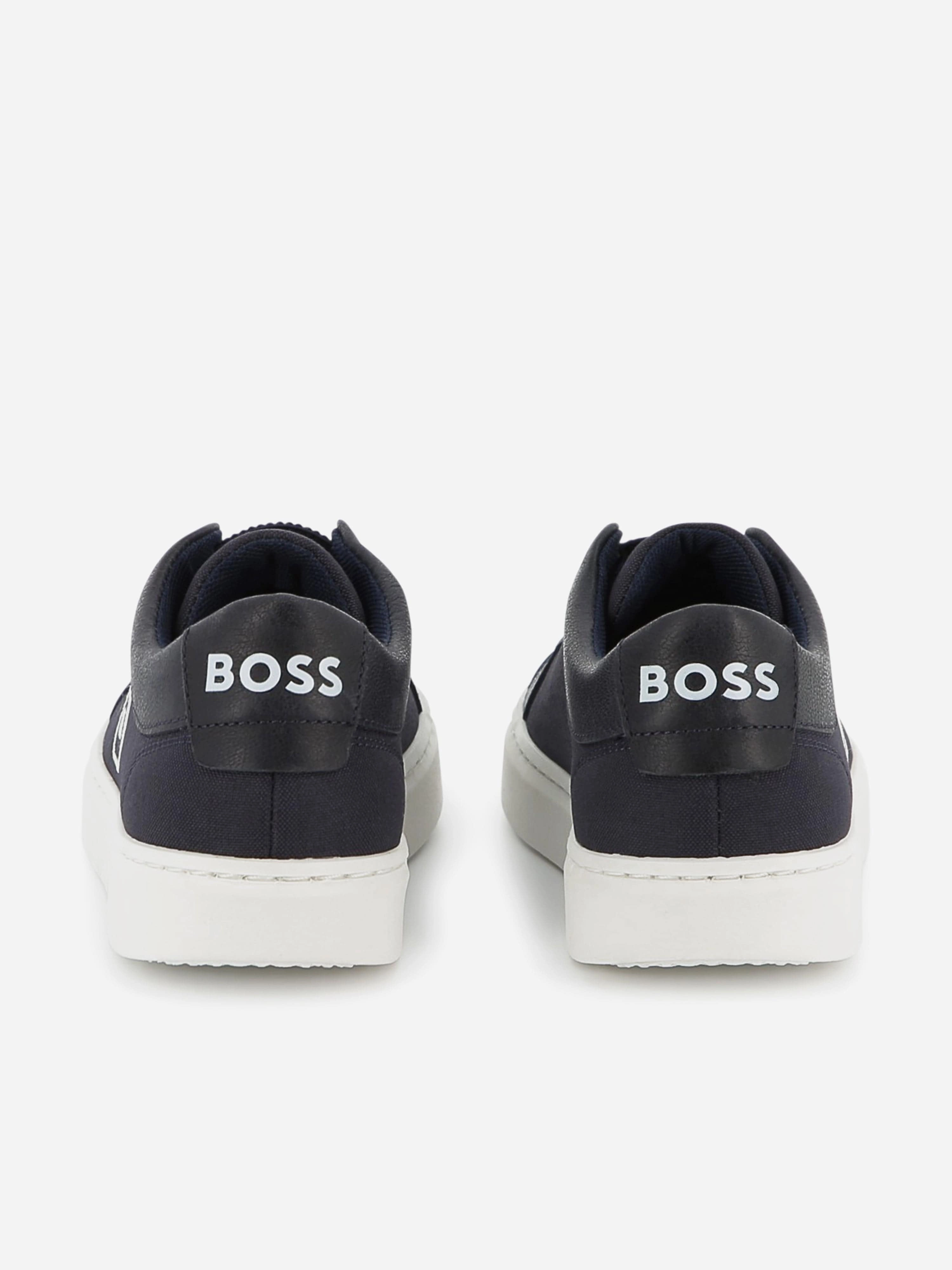 BOSS Boys Double B Logo Trainers in Navy
