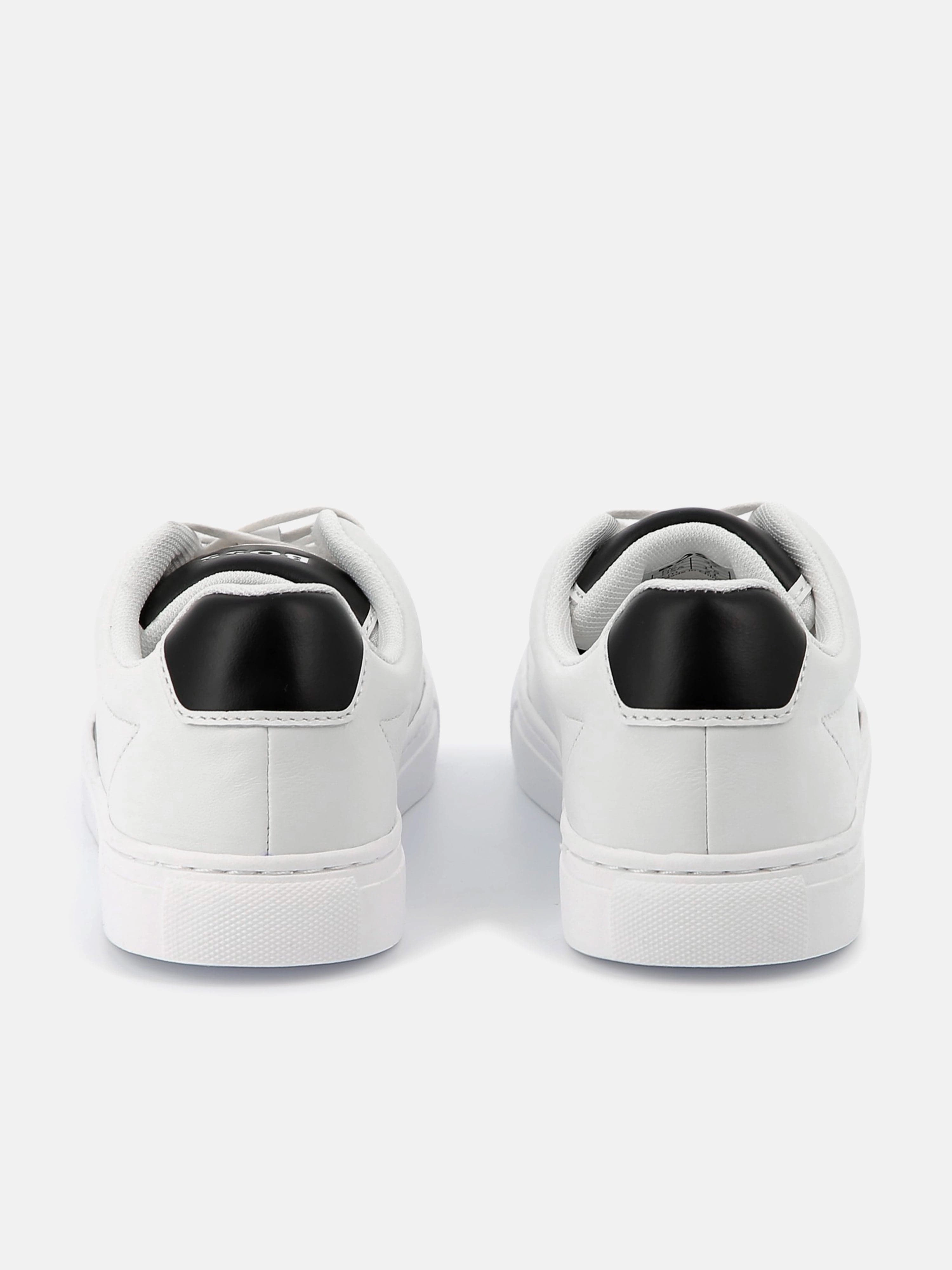 BOSS Boys Leather Logo Trainers in White
