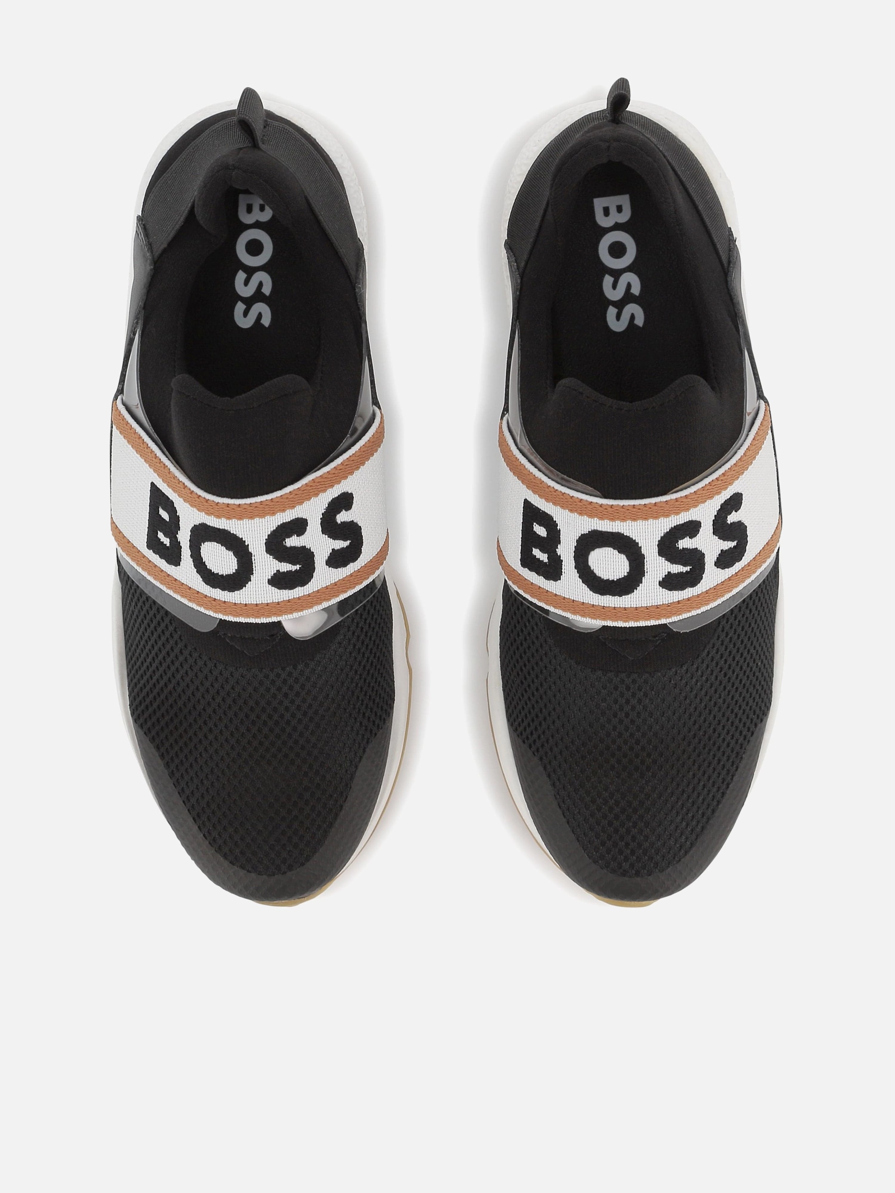 BOSS Boys Logo Trainers in Black