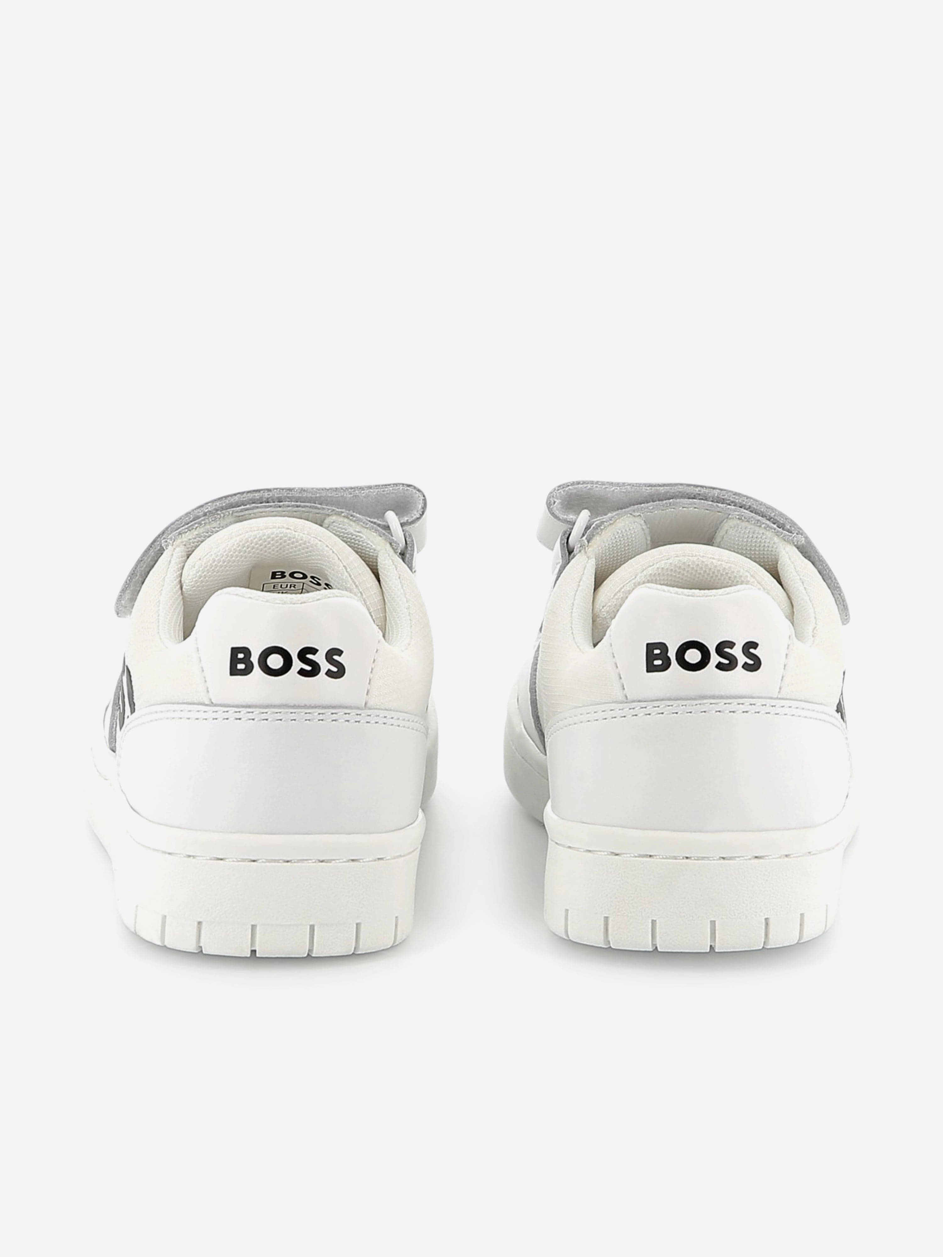 BOSS Boys Logo Trainers in White