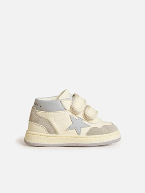 Boys Leather June Basket Trainers in White
