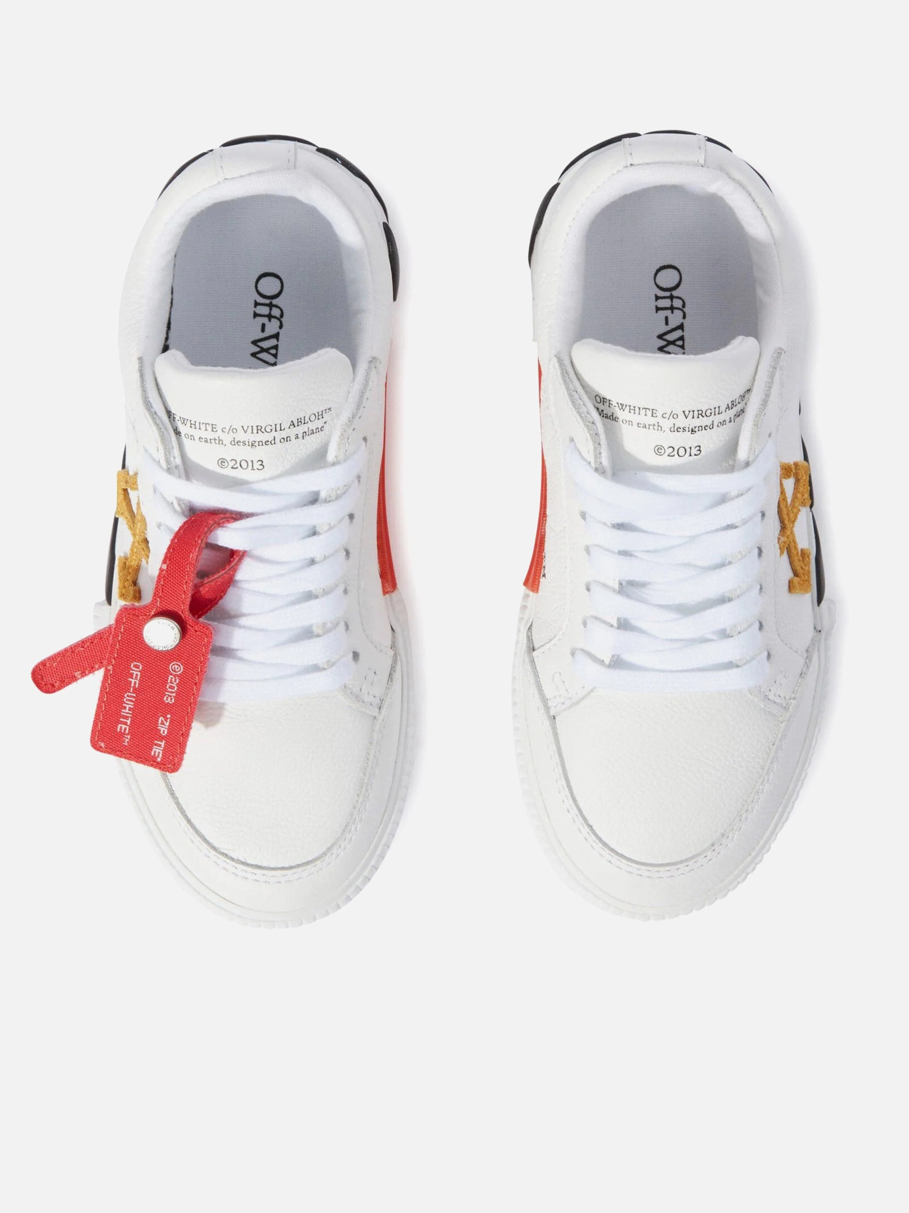 Boys Vulcanized Leather Trainers in White