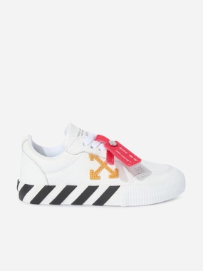 Boys Vulcanized Leather Trainers in White