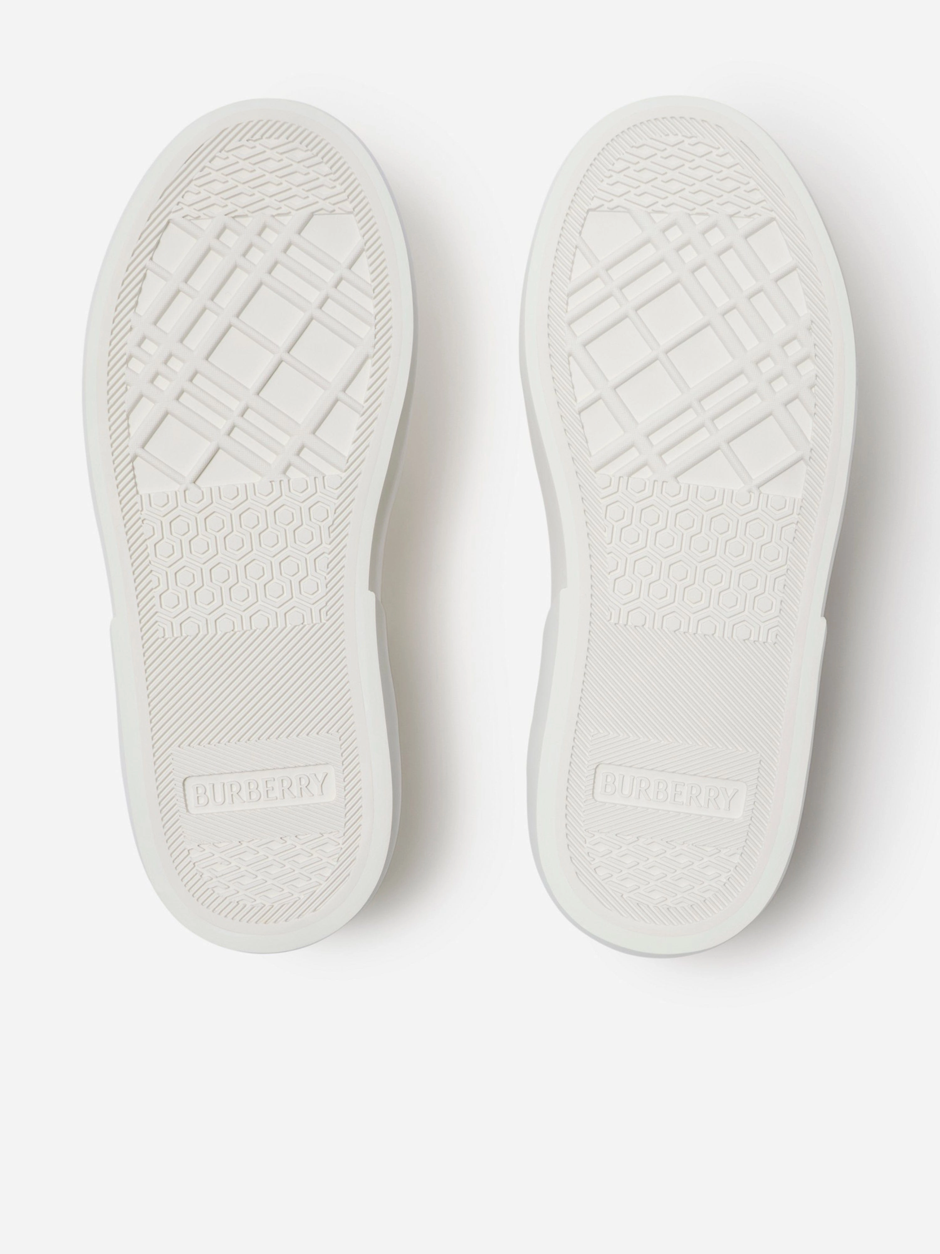Burberry Kids Noah Check Strap Trainers in White