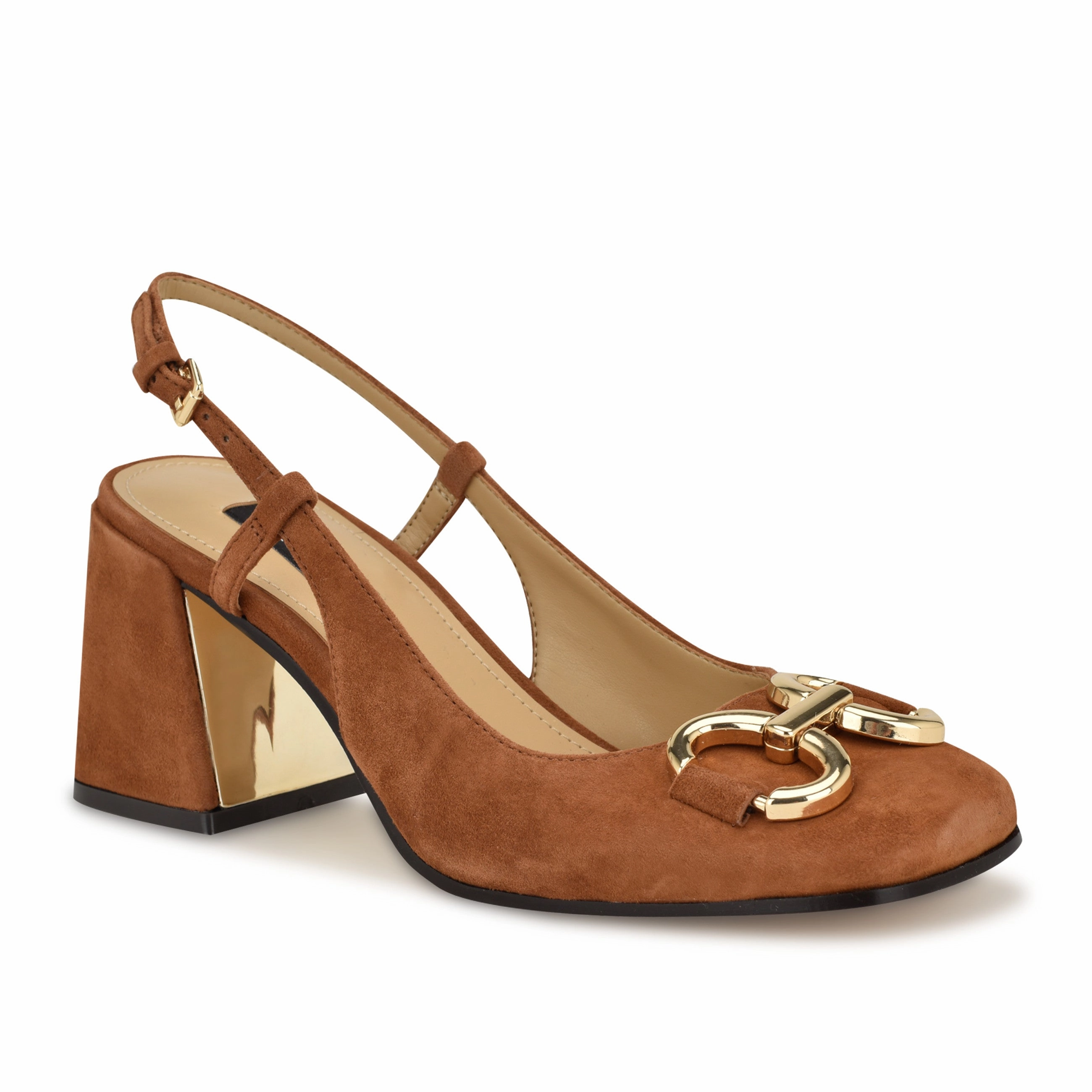Cast Block Heel Slingback Pumps