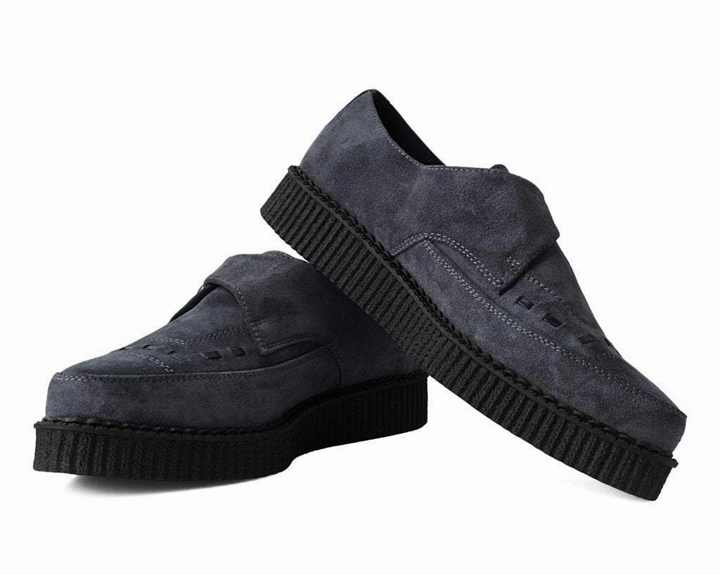 Charcoal Suede Buckle Pointed Creeper