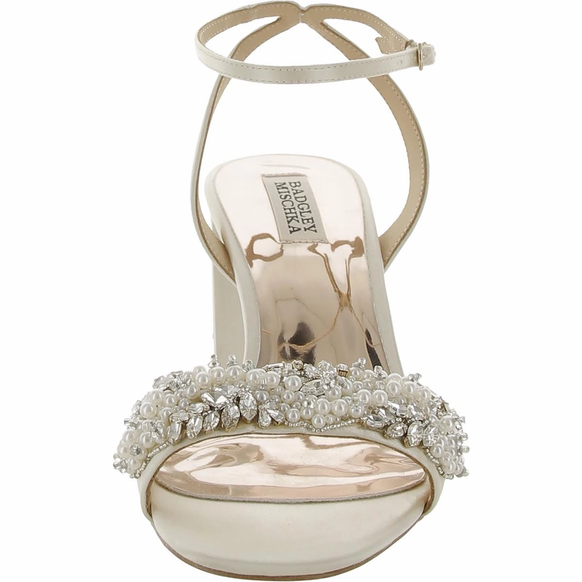 Clara Womens Satin Embellished Heels