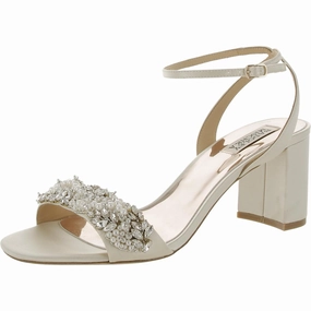 Clara Womens Satin Embellished Heels