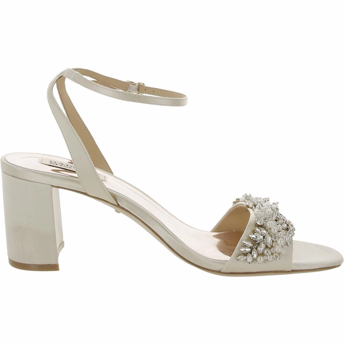 Clara Womens Satin Embellished Heels