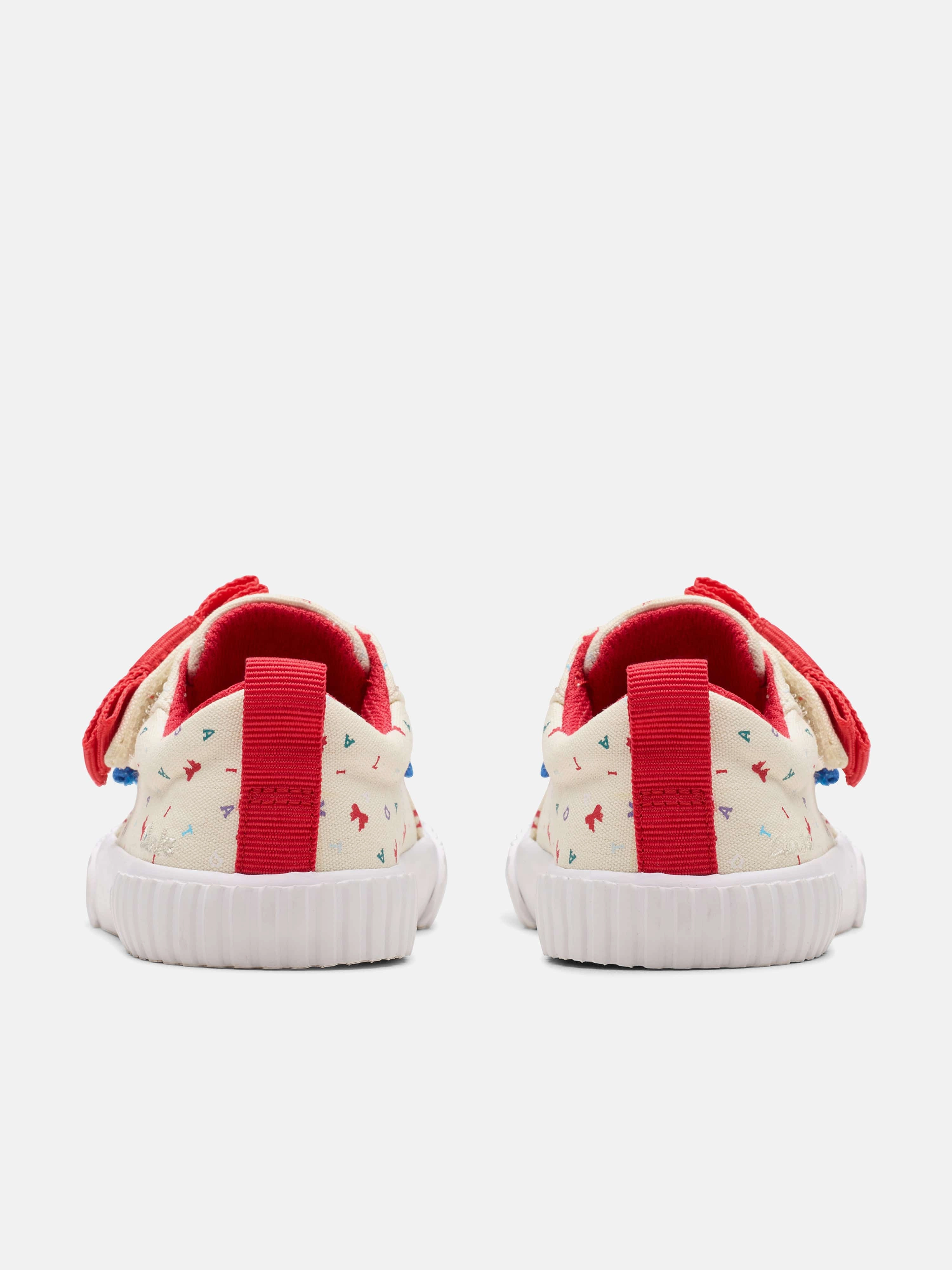 Clarks Girls Roald Dahl Foxing Bow Trainers in Ivory