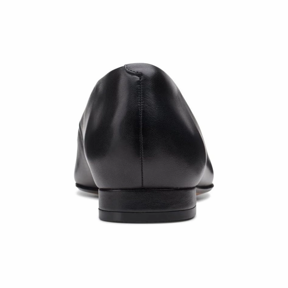Clarks Laina15 Step Black Leather Flat (Women's)