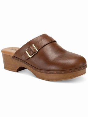 Dakotaa Womens Faux Leather Mule Sandals
