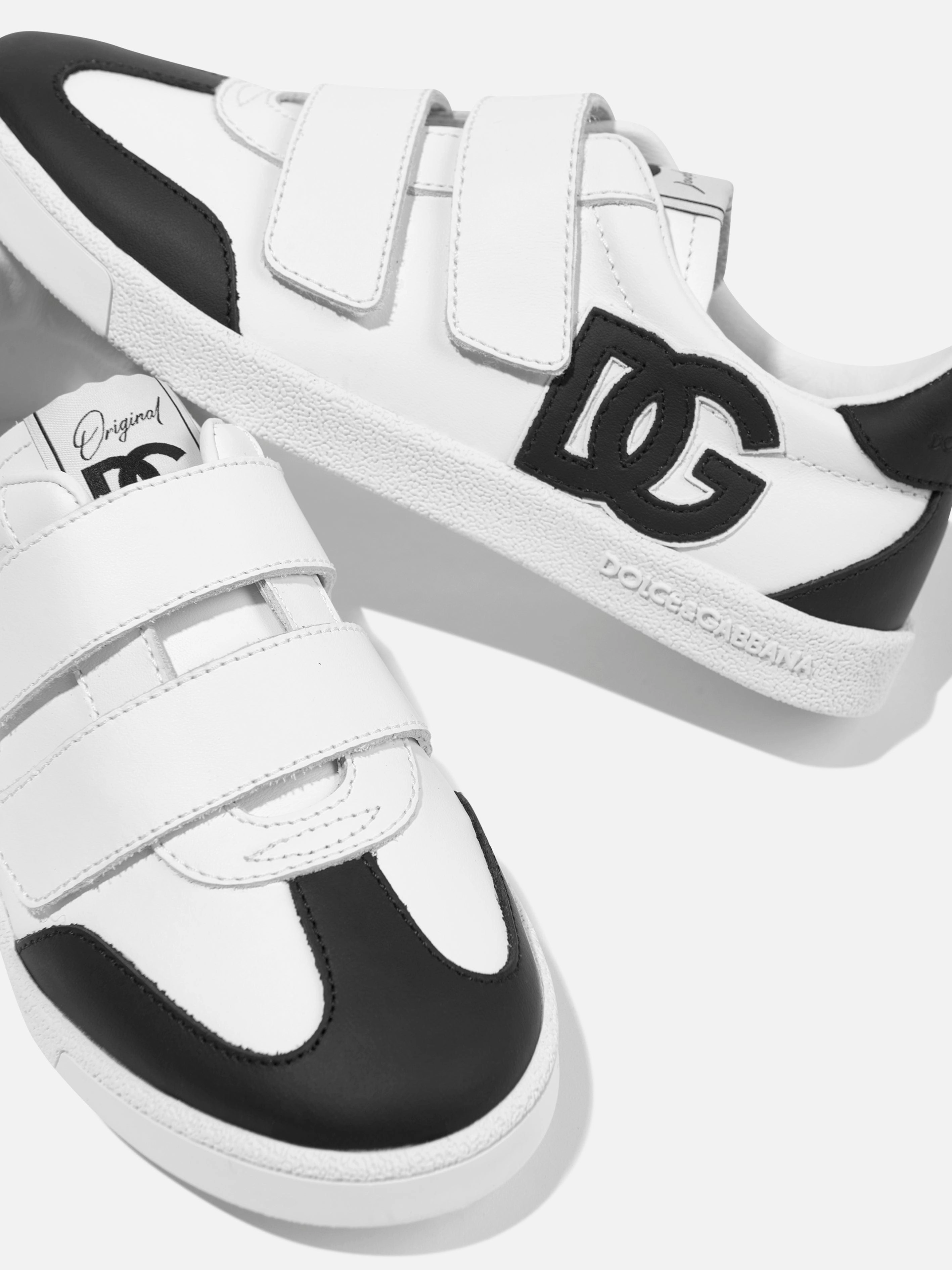 Dolce & Gabbana Boys Leather Portofino Trainers in White