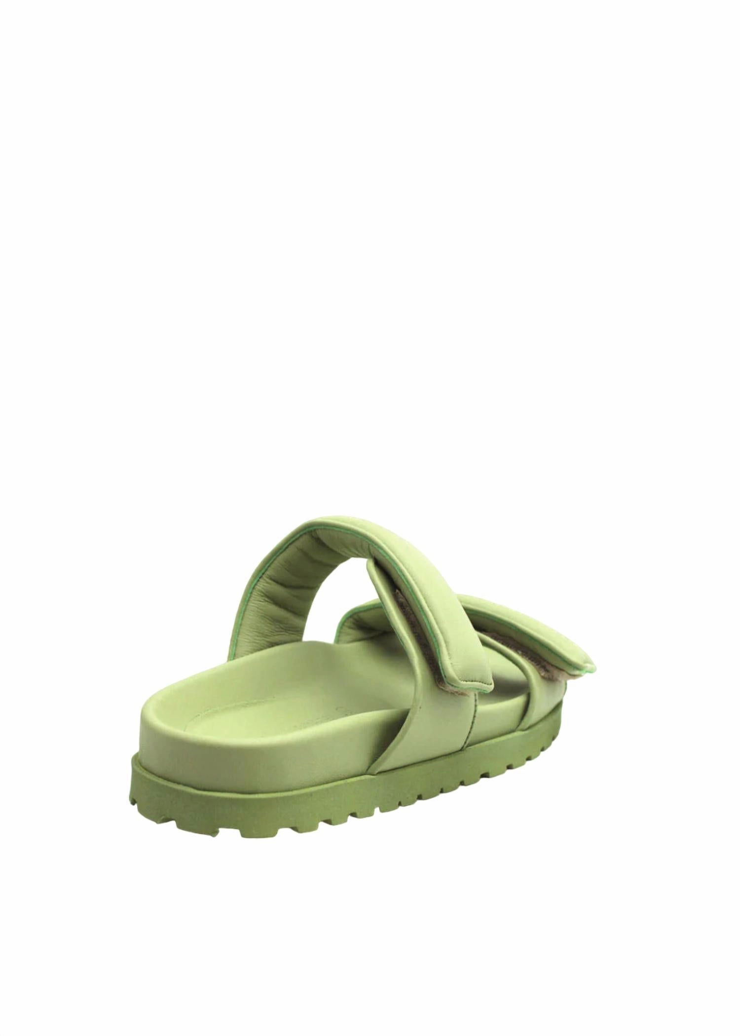 Double Strap Sandal In Acid Green