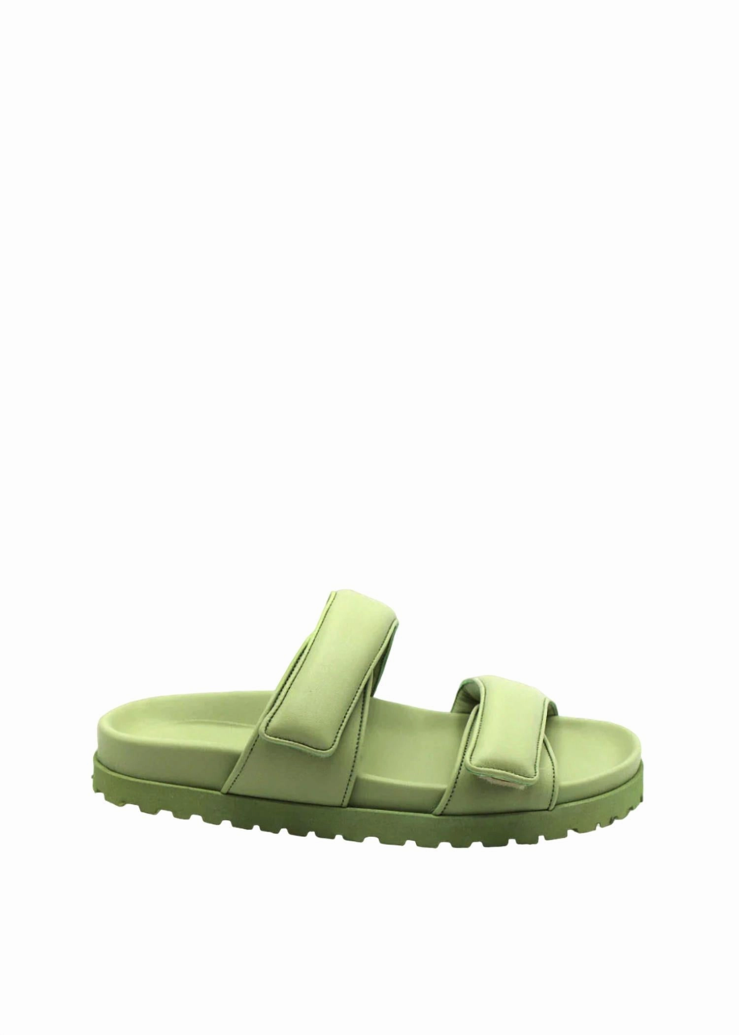 Double Strap Sandal In Acid Green