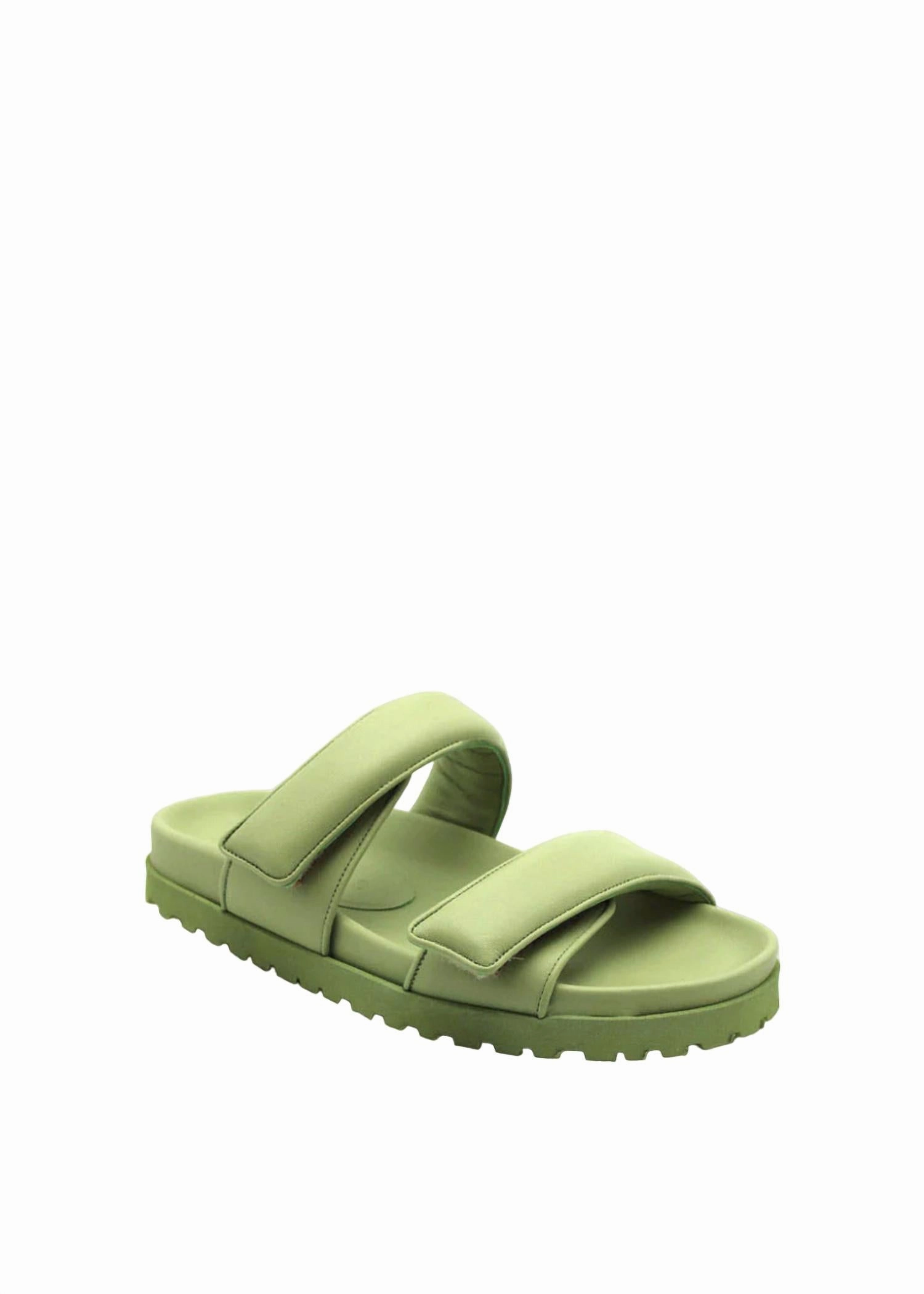 Double Strap Sandal In Acid Green