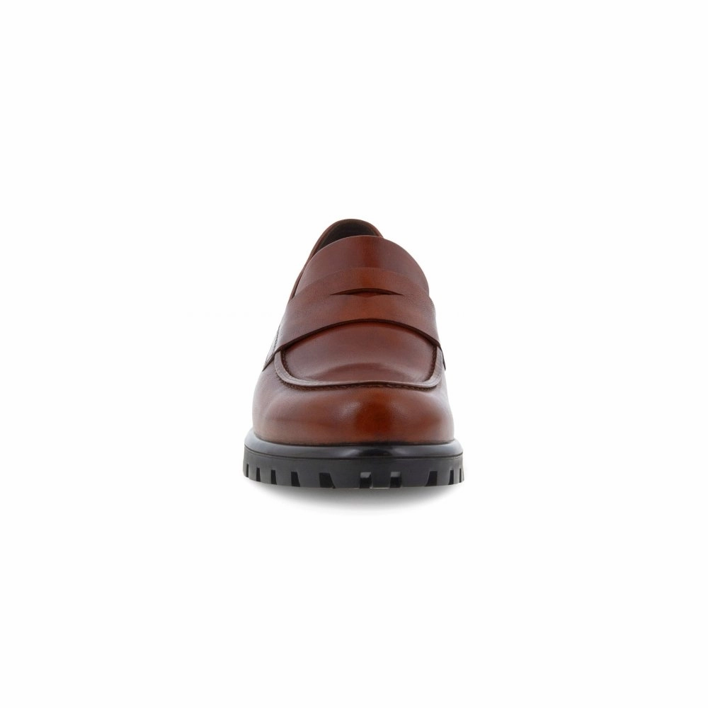 Ecco Women's Modtray Moc-Toe Penny Loafer - Cognac