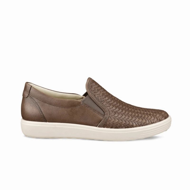 Ecco Women's Soft 7 Woven Slip-On - Taupe