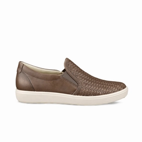 Ecco Women's Soft 7 Woven Slip-On - Taupe