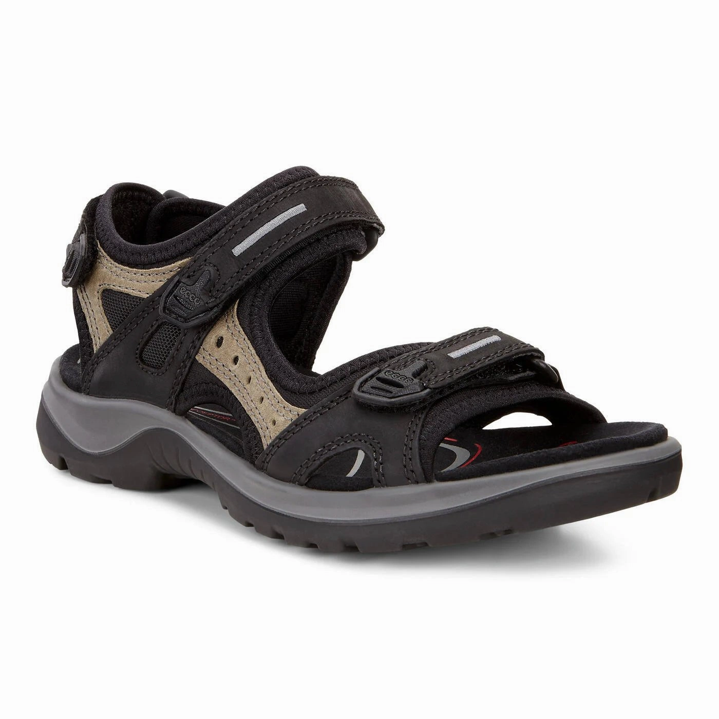 Ecco Women's Yucatan Sandal - Black/Mole/Black