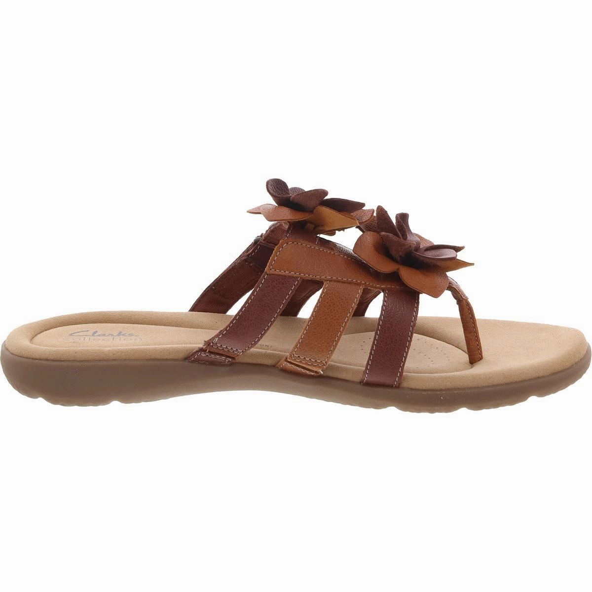 Elizabelle Mae  Womens Floral Print Burnout Thong Sandals